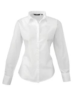 PW300 Premier Workwear Damen Poplin langarm Bluse (Damenbluse/Langarm)