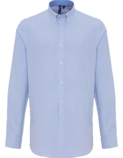 PW238 Premier Workwear Herren Hemd Langarm Knitterfrei