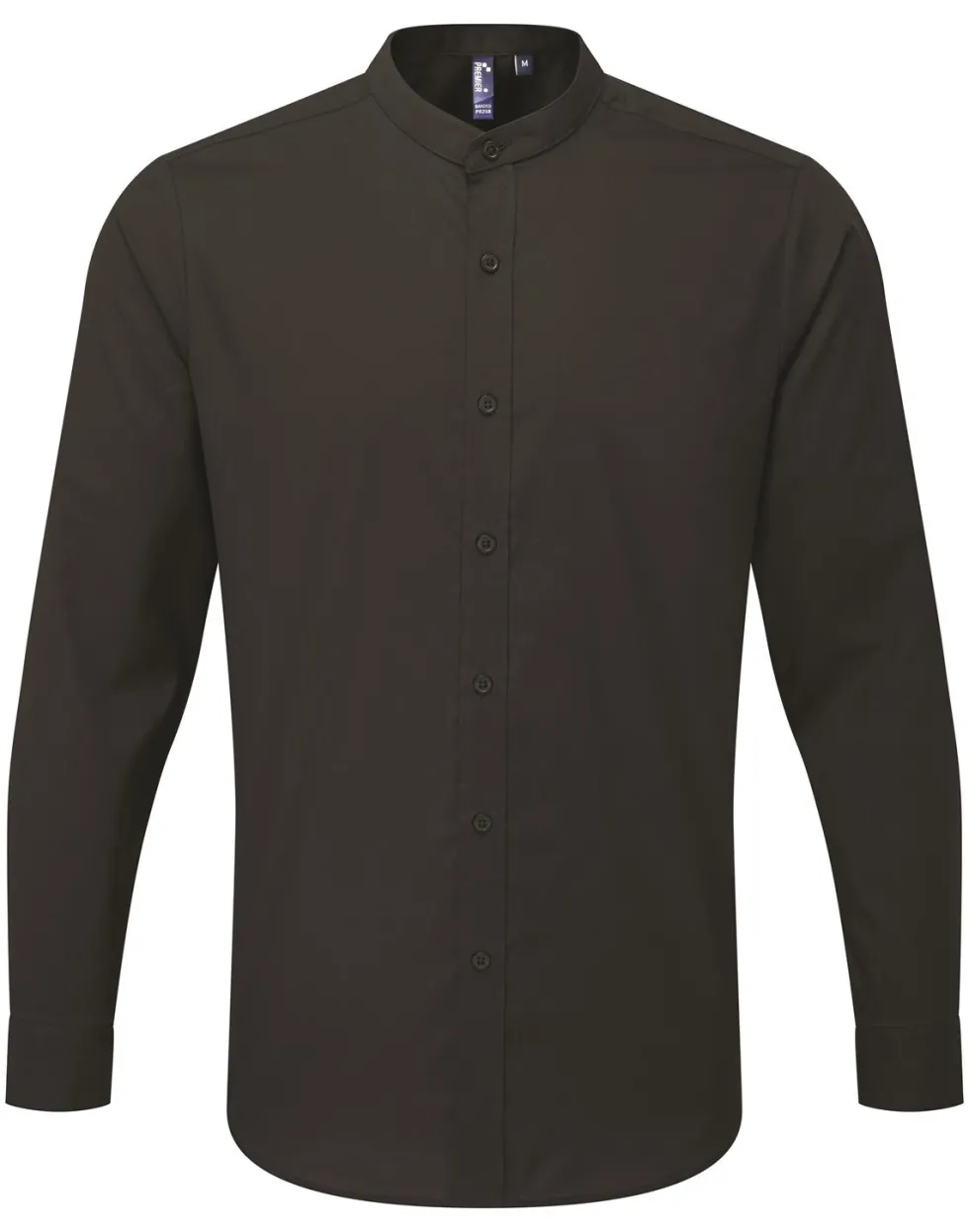 PW258 Premier Workwear Herren Hemd „Großvater“-Stehkragen langarm
