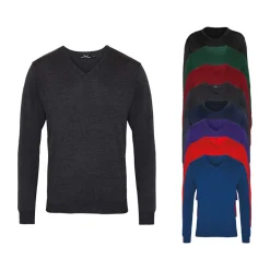 PW694 Premier Workwear Herren V-Ausschnitt Strickpullover