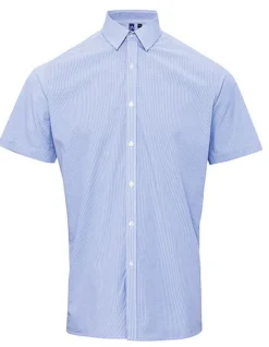 PW221 Premier Workwear Herren Vichy (Gingham) kurzarm Hemd