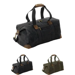 QD650 Quadra HERITAGE gewachste Baumwoll-Canvas Reisetasche
