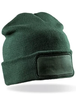 RC027 Result Winter Essentials Strickmütze mit Baumwoll-Twill-Patch für Drucker