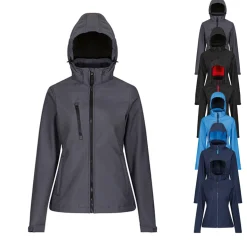RG702 Regatta Professional Damen VENTURER 3-lagige bedruckbar Softshelljacke mit Kapuze