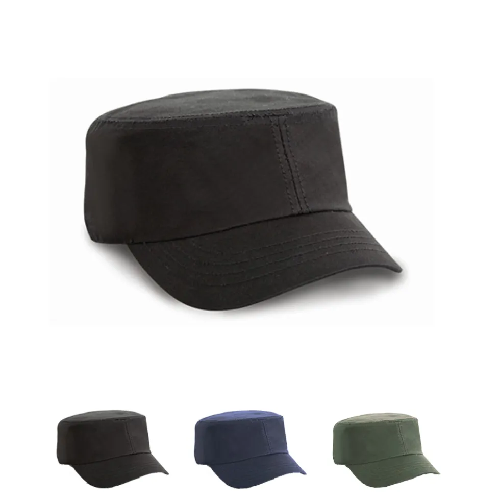 RH70 Result Headwear Vorgebogener, kurzer Schild mit vier Steppnähten Kappe