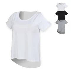SF233 SF Women Damen T-Shirt mit fallendem Rückenteil