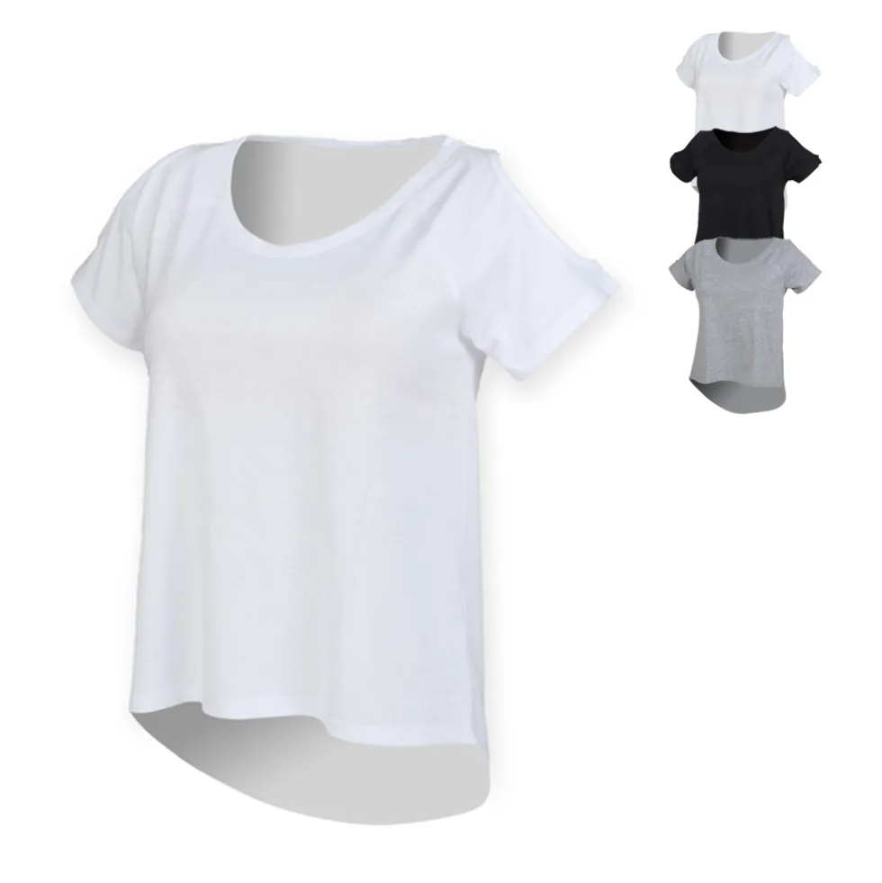 SF233 SF Women Damen T-Shirt mit fallendem Rückenteil