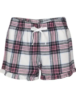 SF82 SF Women Kurze Hose mit Tartan-Rüschen für Damen Schlafhose