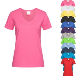 S279 Stedman® Komfort T-Shirt V-Ausschnitt kurzarm Damen