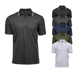 TJ1407 Tee Jays Luxus dehnbares Polo mit Streifen