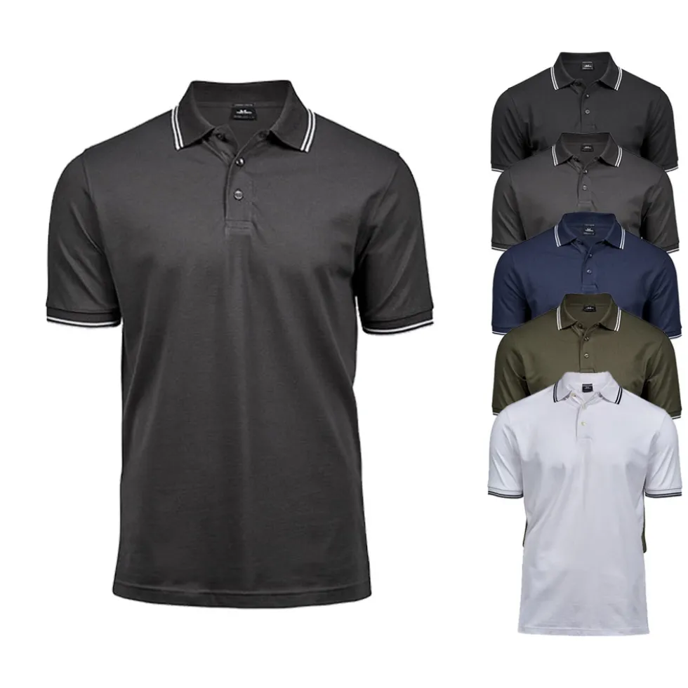 TJ1407 Tee Jays Luxus dehnbares Polo mit Streifen
