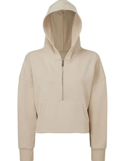 TR077 TriDri Damen Kapuzen Sweatshirt mit 1/2-Reißverschluss