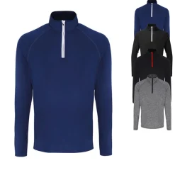 TR110 TriDri Herren Sport ¼-Reißverschluss langarm Shirt