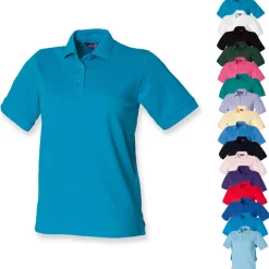 W401 Henbury Damen 65/35 klassisches Piqué-Poloshirt Kurzarm