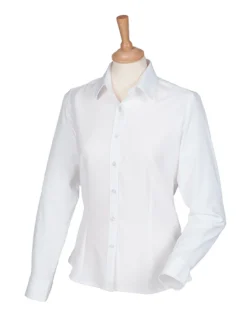 W591 Henbury Damen langarm Bluse Schweißtransportierendes Cofrex/Pufy® Polyester-Garn
