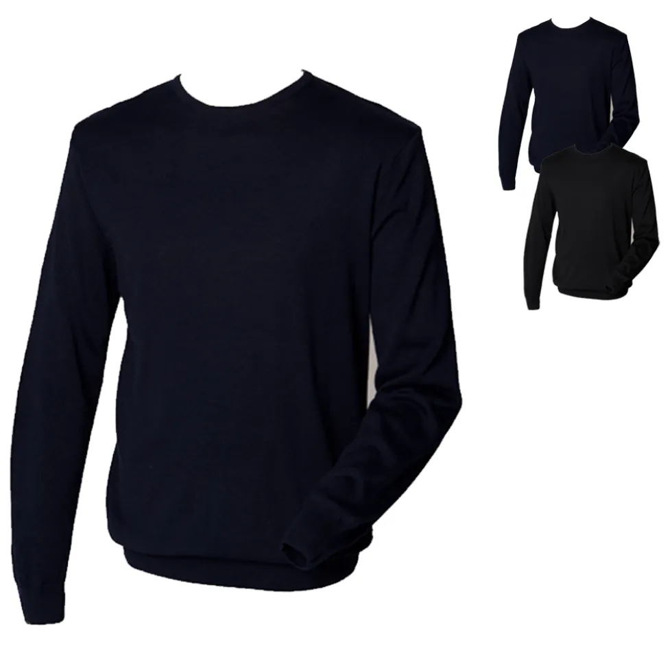 W725 Henbury Herren Leichter Pullover mit Rundhalsausschnitt
