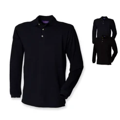 W105 Henbury Langärmliges Poloshirt aus Baumwoll-Piqué