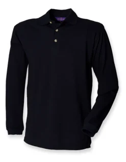 W105 Henbury Langärmliges Poloshirt aus Baumwoll-Piqué