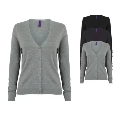W726 Henbury Leichte Damen-Strickjacke Cardigan mit V-Ausschnitt