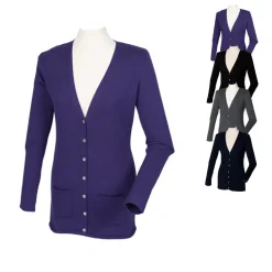 W723 Henbury Leichte Damen-Strickjacke Cardigan mit V-Ausschnitt