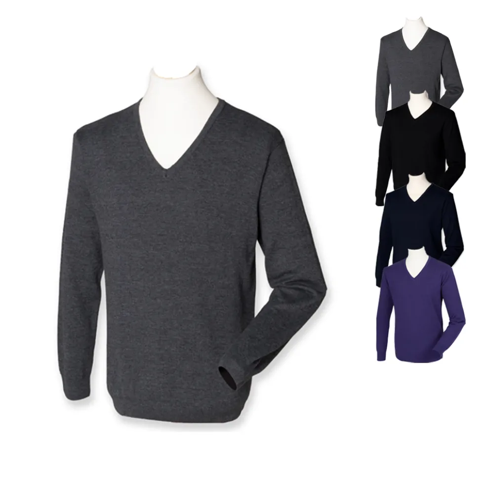 W720 Henbury Leichter Pullover mit V-Ausschnitt für Herren