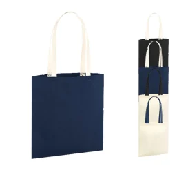 WM801C Westford Mill Baumwolltasche mit Henkeln in Kontrastfarbe