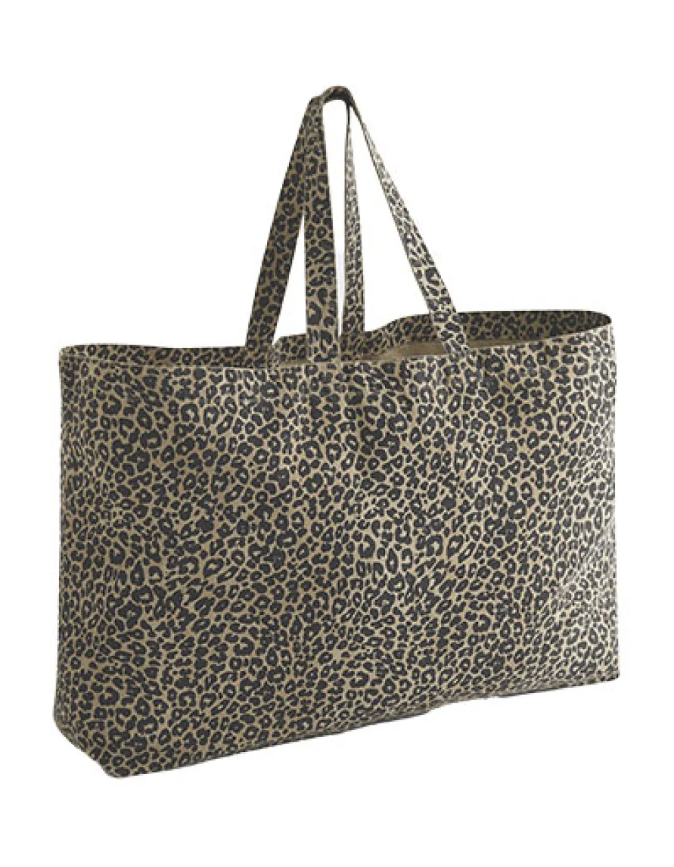WM336 Westford Mill Übergroße Tragetasche aus Canvas mit Leopardenmuster