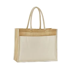 WM480 Westford Mill gestärkte Jute Einkaufstasche mit Vordertasche