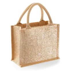 WM431 Westford Mill Jutetasche mit Golddetails im Stoff