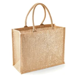 WM437 Westford Mill Jutetasche mit Golddetails im Stoff
