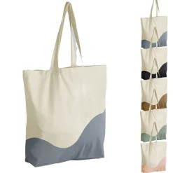 WM235 Westford Mill Maxi-Tasche aus Bio-Baumwolle mit Wellenmuster