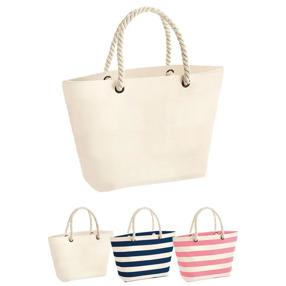 WM680 Westford Mill Strandtasche mit Streifen