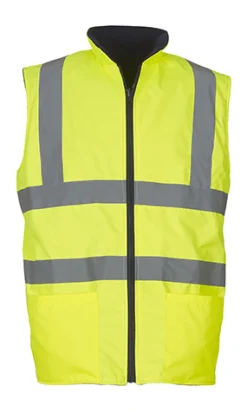 YK008F YOKO Hi-Vis hochsichtbare wendebare Fleeceweste Körperwärmer