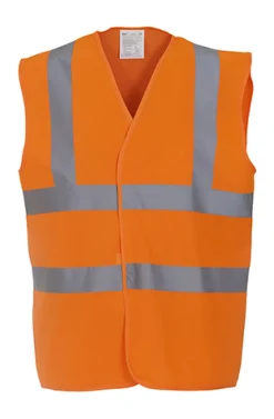 YK100 YOKO Hi-Vis hochsichtbare Sicherheitsweste mit zwei reflektierenden Bändern