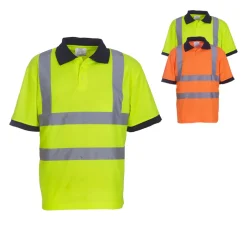 YK210 YOKO Hi-Vis hochsichtbares Poloshirt mit zwei reflektierenden Bändern