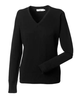 Z710F Russell Collection Damen Strick Pullover mit V-Ausschnitt