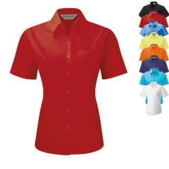 Z935F Russell Collection Kurzarm Popeline-Bluse