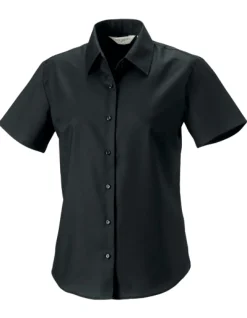 Z933F Russell Collection Kurzärmelige Oxford-Bluse