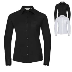 Z936F Russell Collection Langarm Popeline-Bluse