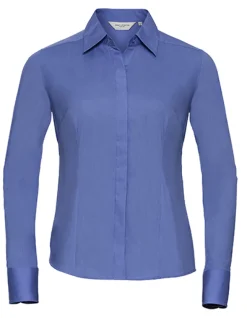 Z924F Russell Collection Langärmelige Popeline Bluse