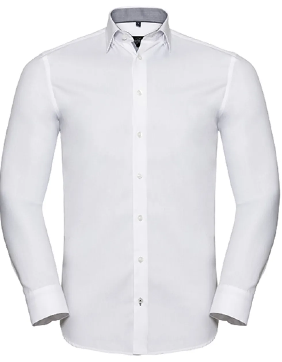 Z964 Russell Collection Herren langarm tailliert CONTRAST Fischgrätmuster Hemd